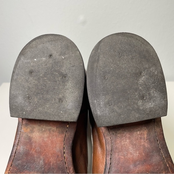 Dan Post Roper Leather Cowboy Western Boots Brown Pull On Style Mens 9M - Picture 5 of 15